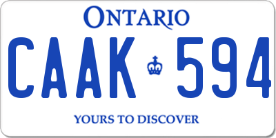 ON license plate CAAK594