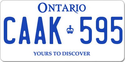 ON license plate CAAK595