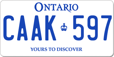 ON license plate CAAK597