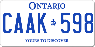 ON license plate CAAK598