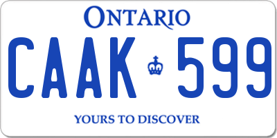 ON license plate CAAK599