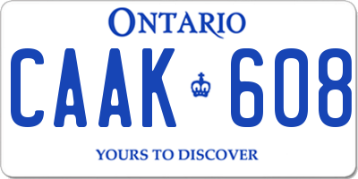 ON license plate CAAK608