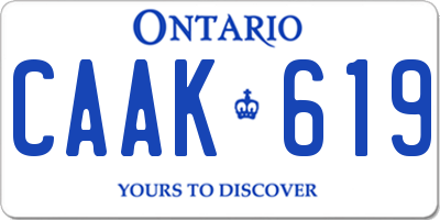 ON license plate CAAK619