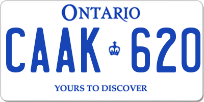 ON license plate CAAK620