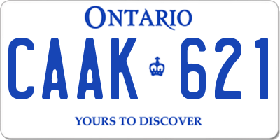 ON license plate CAAK621