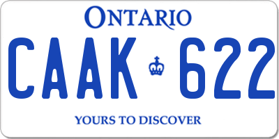 ON license plate CAAK622