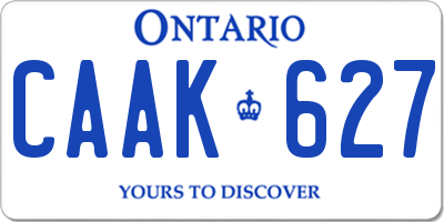 ON license plate CAAK627