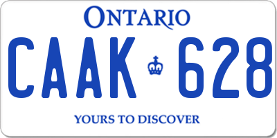 ON license plate CAAK628