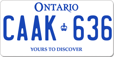 ON license plate CAAK636