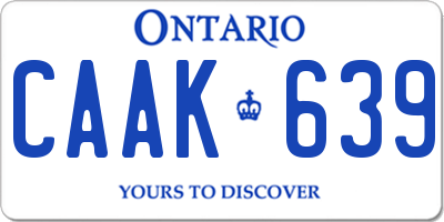 ON license plate CAAK639