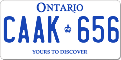 ON license plate CAAK656