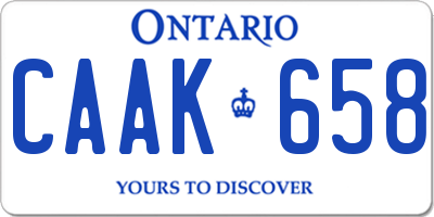 ON license plate CAAK658