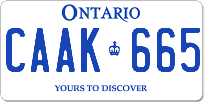 ON license plate CAAK665