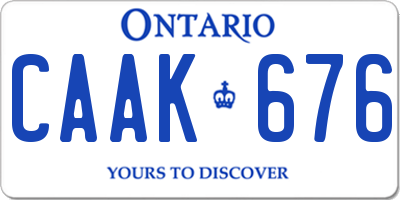 ON license plate CAAK676