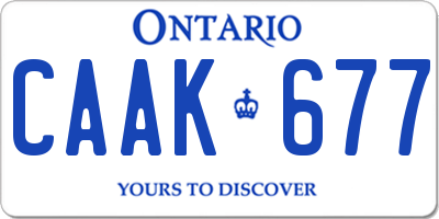 ON license plate CAAK677