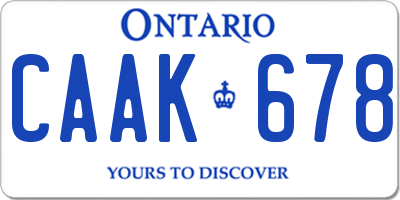 ON license plate CAAK678