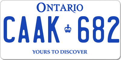 ON license plate CAAK682