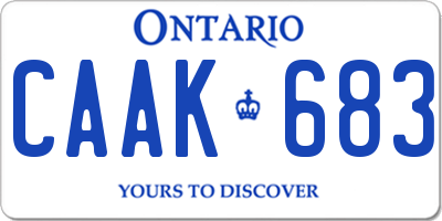 ON license plate CAAK683