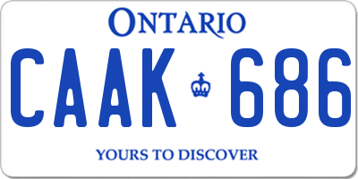 ON license plate CAAK686