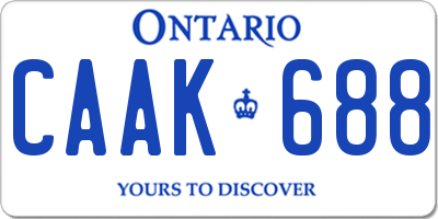 ON license plate CAAK688