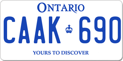 ON license plate CAAK690