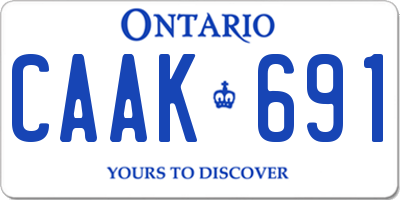 ON license plate CAAK691