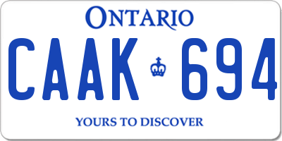 ON license plate CAAK694