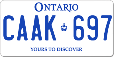 ON license plate CAAK697