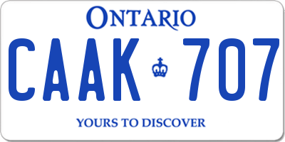 ON license plate CAAK707