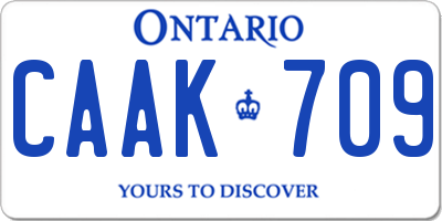 ON license plate CAAK709