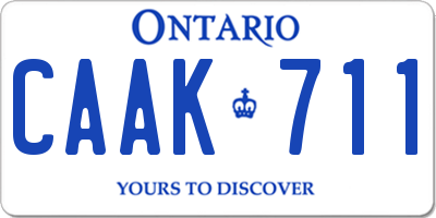 ON license plate CAAK711