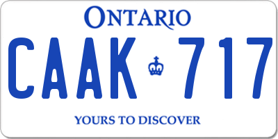 ON license plate CAAK717