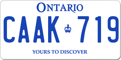 ON license plate CAAK719