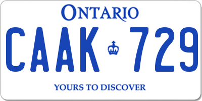 ON license plate CAAK729