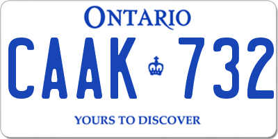 ON license plate CAAK732