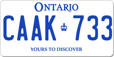 ON license plate CAAK733