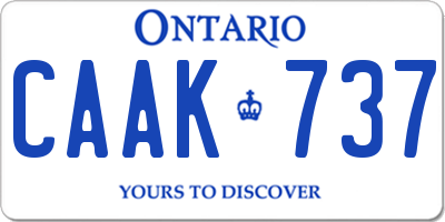 ON license plate CAAK737