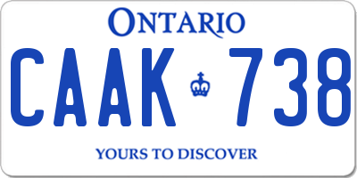 ON license plate CAAK738