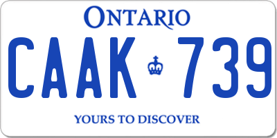 ON license plate CAAK739