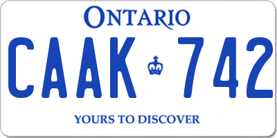 ON license plate CAAK742