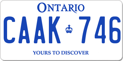 ON license plate CAAK746