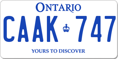 ON license plate CAAK747