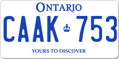 ON license plate CAAK753