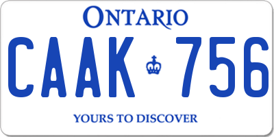 ON license plate CAAK756