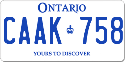 ON license plate CAAK758