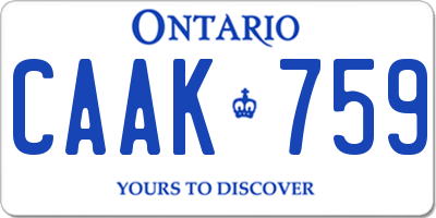 ON license plate CAAK759