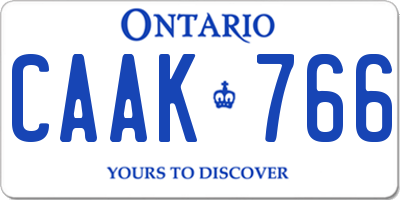 ON license plate CAAK766