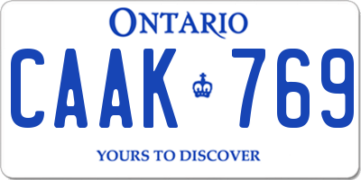 ON license plate CAAK769