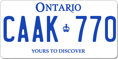 ON license plate CAAK770