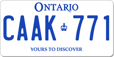 ON license plate CAAK771